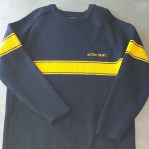 Men's VTG Notre Dame Fighting IRISH sweater USA Academia Academic XL